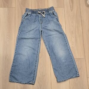 Girls High Rise Baggy Blue Denim Jeans